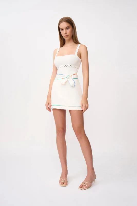 Fiori Piped Trim Mini Skirt - Ivory Multicolour midi skirt versatile