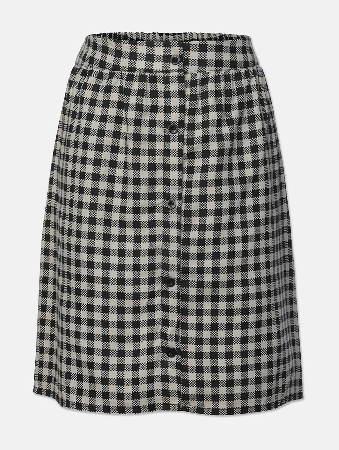 Cobbale Black Check Print Girl Skirt lace skirt intricate