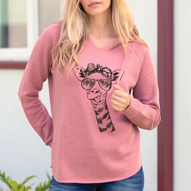 Aviator Mel the Baby Giraffe - Cali Wave Hooded Sweatshirt Hoodie with Earth Tones Natural Calm Aviator Mel the Baby Giraffe - Cali Wave Hooded Sweatshirt Hoodie with Earth Tones Natural Calm