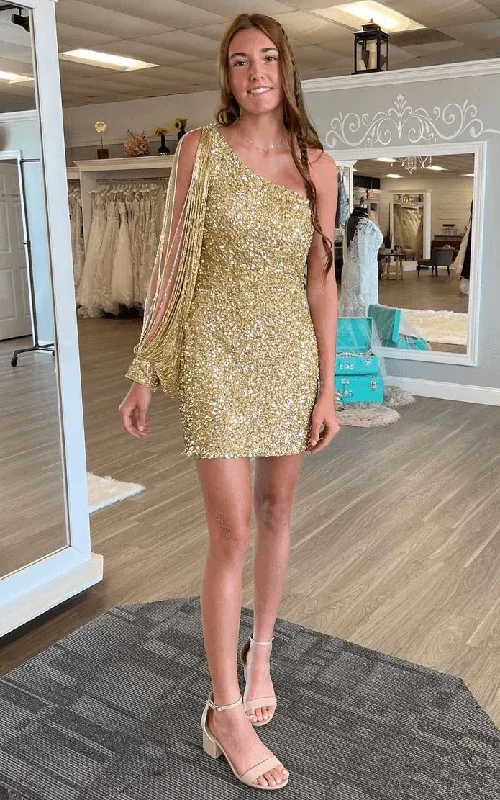 Gold One Shoulder Sequins Shiny Party Dress Homecoming Dress, DP2165 Tunics Fashionable trendy Gold One Shoulder Sequins Shiny Party Dress Homecoming Dress, DP2165 Tunics Fashionable trendy