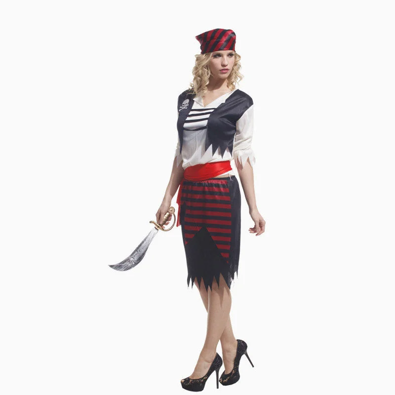Halloween Pirate Costume Skirt For Woman ribbed skirt waist