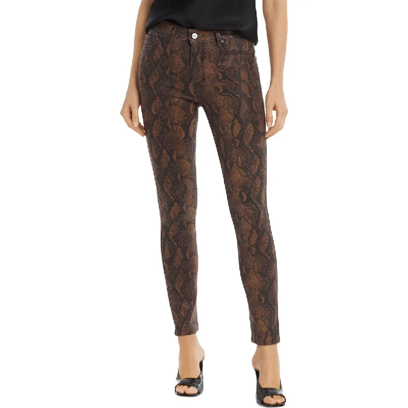 Paige Womens Hoxton Coated Ankle Pants Trendy Palazzo Pants