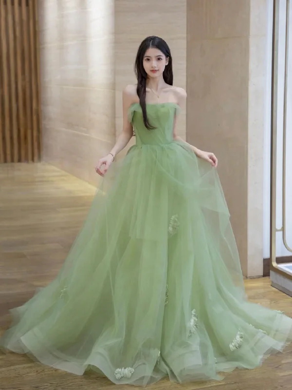 Green A line Tulle Long Prom Dress Green, Tulle Formal Evening Graduation Dresses Tunics Versatile stylish Green A line Tulle Long Prom Dress Green, Tulle Formal Evening Graduation Dresses Tunics Versatile stylish