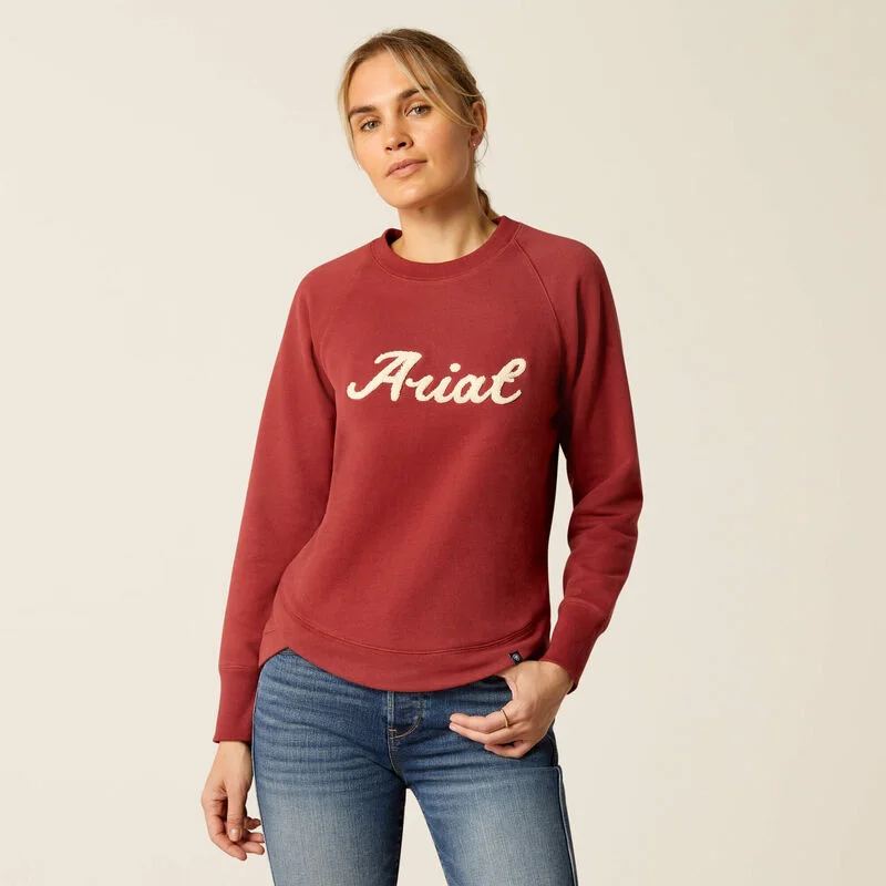 Ariat Womens Benicia SweatShirt Burnt Russet Hoodie with Zipper Placket Modern Functional Ariat Womens Benicia SweatShirt Burnt Russet Hoodie with Zipper Placket Modern Functional