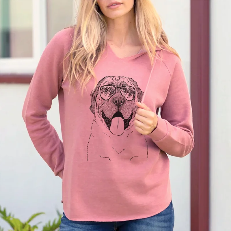 Aviator Remmie the English Mastiff - Cali Wave Hooded Sweatshirt Hoodie with Patch Decorative Personalized Aviator Remmie the English Mastiff - Cali Wave Hooded Sweatshirt Hoodie with Patch Decorative Personalized