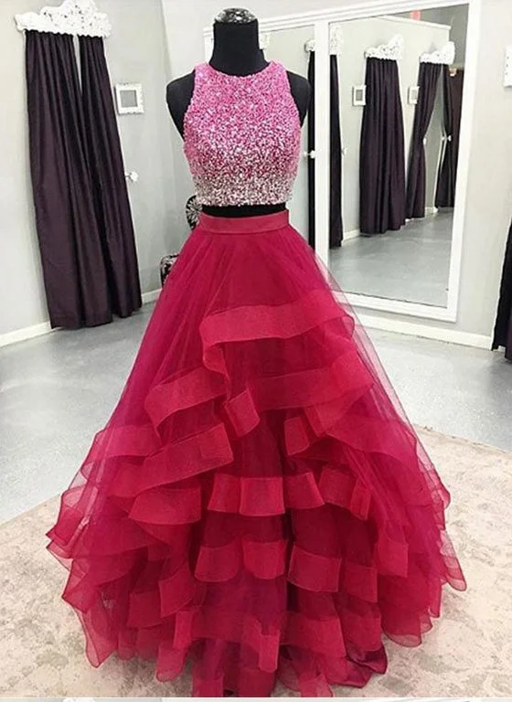 Two Pieces Prom Dress, Evening Gown, Graduation School Party Dress, Winter Formal Dress A-Line Day Work Two Pieces Prom Dress, Evening Gown, Graduation School Party Dress, Winter Formal Dress A-Line Day Work