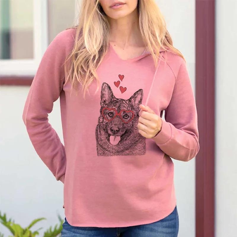 Valentine Kasia the Norwegian Elkhound - Cali Wave Hooded Sweatshirt Hoodie with Zipper Versatile Modern Valentine Kasia the Norwegian Elkhound - Cali Wave Hooded Sweatshirt Hoodie with Zipper Versatile Modern