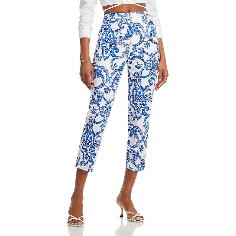 L'Agence Womens Cropped High Rise Ankle Pants Slim-Fit Leggings