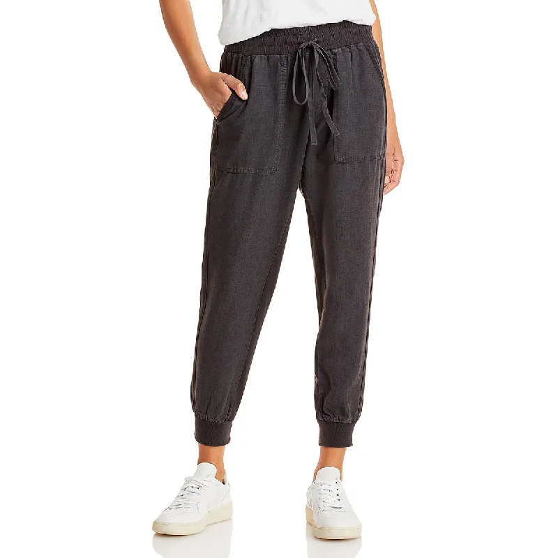 Splendid Womens Lakeside Linen Drawstring Jogger Pants Slim Fit Casual Pants