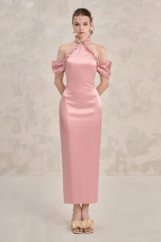 Avara Sheath Cold Shoulder Sleeved Silk Ankle Length Dress Tunics Business professional Avara Sheath Cold Shoulder Sleeved Silk Ankle Length Dress Tunics Business professional