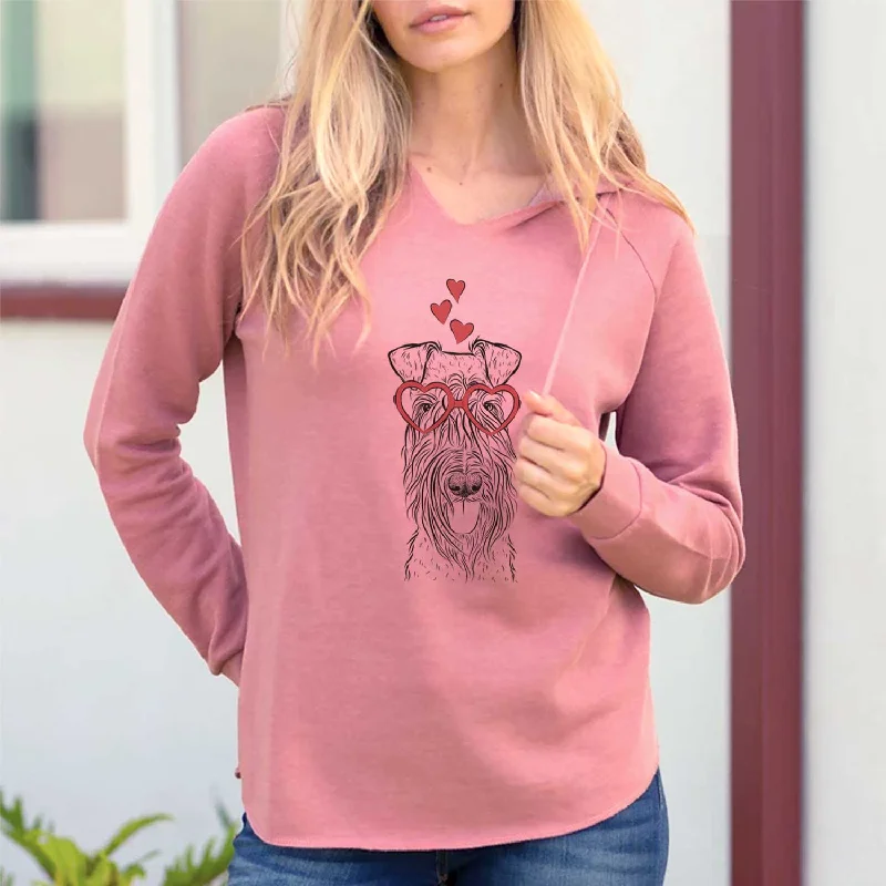 Valentine Kricket the Kerry Blue Terrier - Cali Wave Hooded Sweatshirt Hoodie with Patch Decorative Personalized Valentine Kricket the Kerry Blue Terrier - Cali Wave Hooded Sweatshirt Hoodie with Patch Decorative Personalized