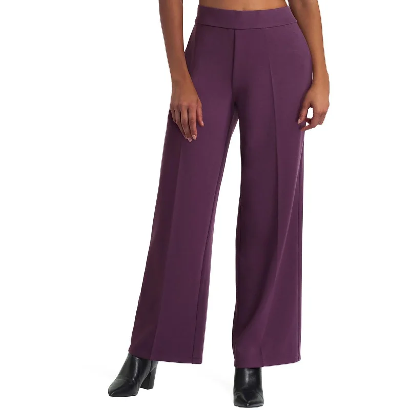 Isaac Mizrahi Womens High Rise Work Wear Wide Leg Pants Chic Slim Fit Pants