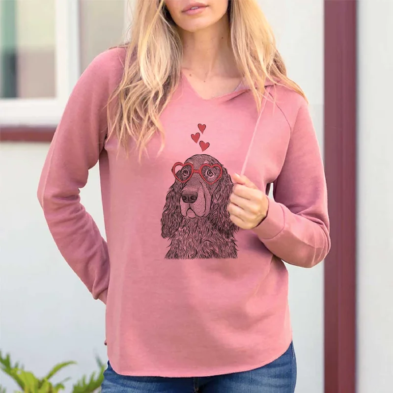 Valentine Stormy the Gordon Setter - Cali Wave Hooded Sweatshirt Hoodie with High Neck Warm Protective Valentine Stormy the Gordon Setter - Cali Wave Hooded Sweatshirt Hoodie with High Neck Warm Protective