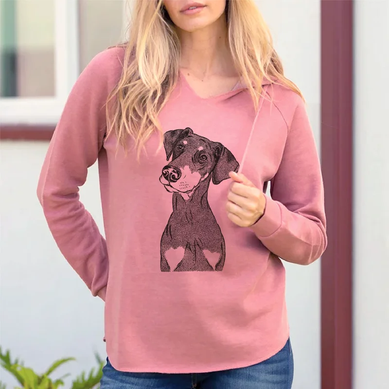 Bare Iroh the Doberman Pinscher - Cali Wave Hooded Sweatshirt Hoodie with Back Slit Movement Comfort Bare Iroh the Doberman Pinscher - Cali Wave Hooded Sweatshirt Hoodie with Back Slit Movement Comfort