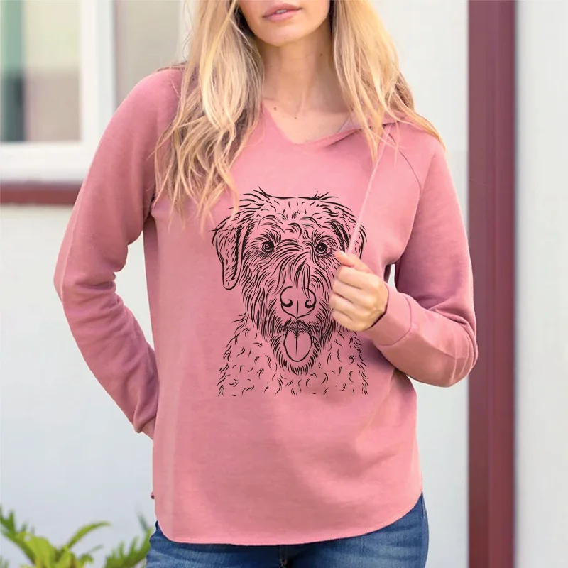 Bare Chester the Soft Coated Wheaten Terrier - Cali Wave Hooded Sweatshirt Hoodie with Applique Textured Unique Bare Chester the Soft Coated Wheaten Terrier - Cali Wave Hooded Sweatshirt Hoodie with Applique Textured Unique