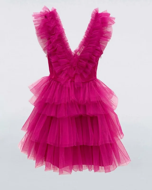 A Line V Neck Tiered Homecoming Dress, Tulle Short Prom Party Dress Y2210 Tunics Stylish modern A Line V Neck Tiered Homecoming Dress, Tulle Short Prom Party Dress Y2210 Tunics Stylish modern