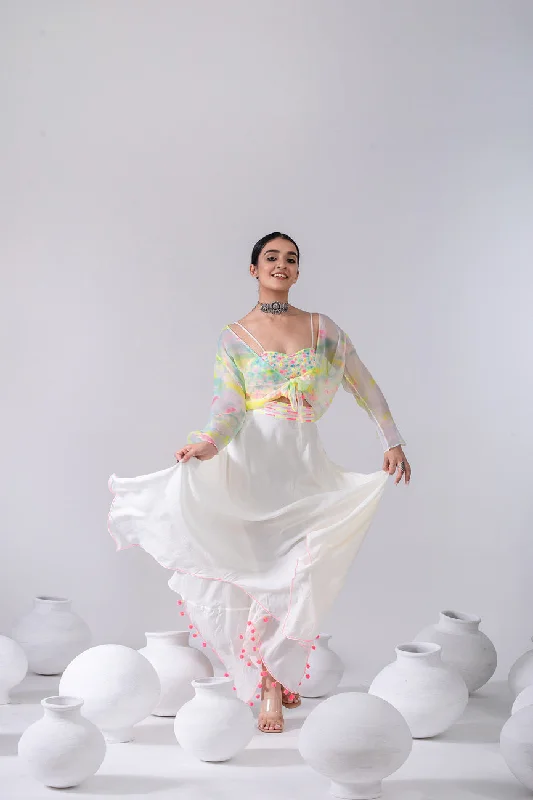Choli Top, Skirt & Shrug chiffon skirt delicate