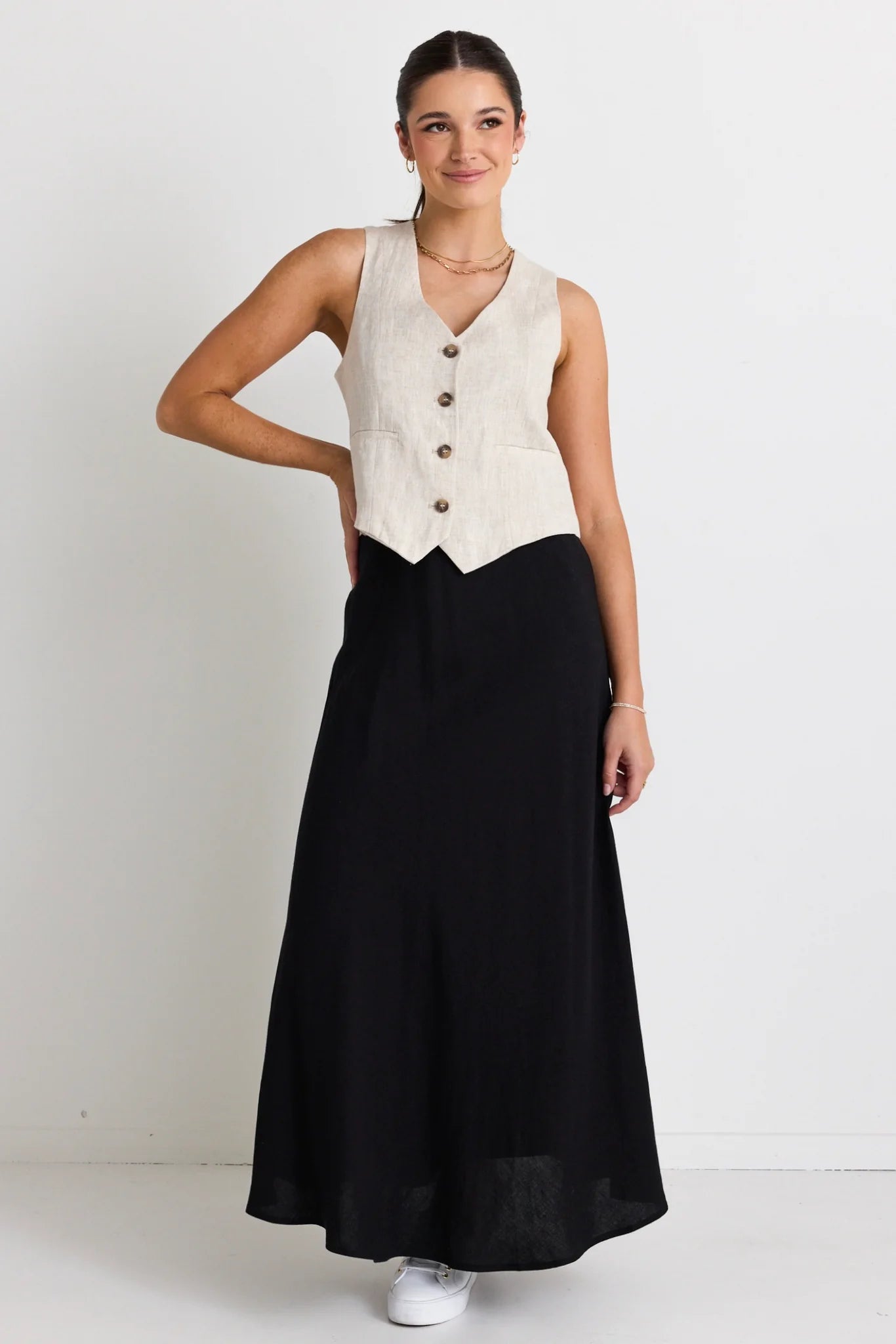 Lagos Black Floaty Bias Skirt vintage skirt charm