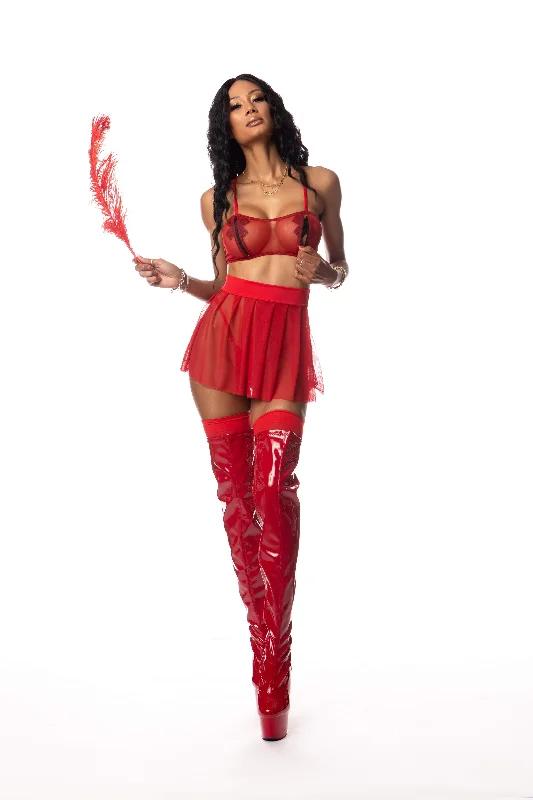 Exclusive Playthings Sheer 2pc Zipper Top and Skirt lace skirt intricate
