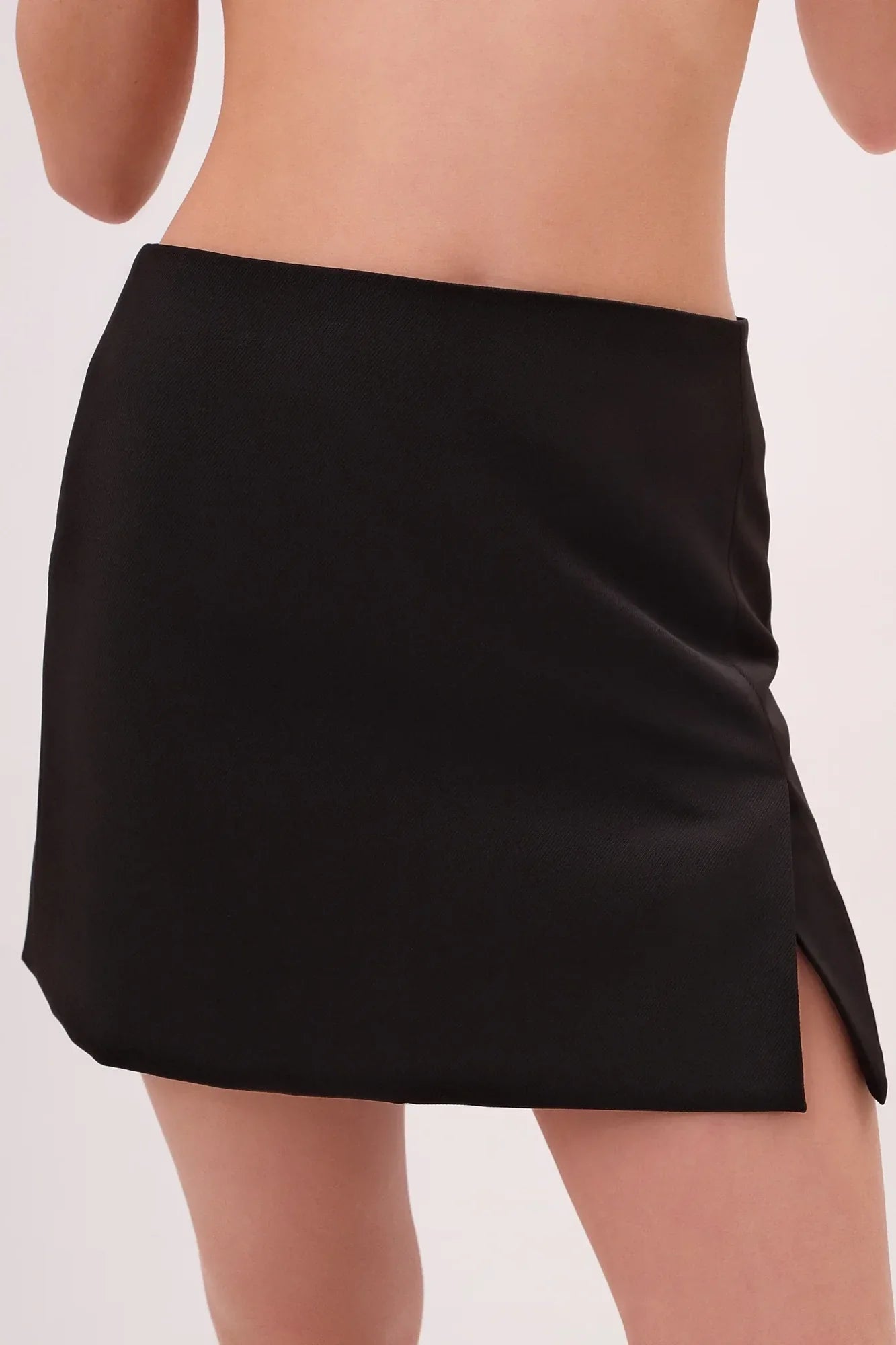JENNY MINI SKIRT TWILL (MATTE BLACK) cashmere skirt fine