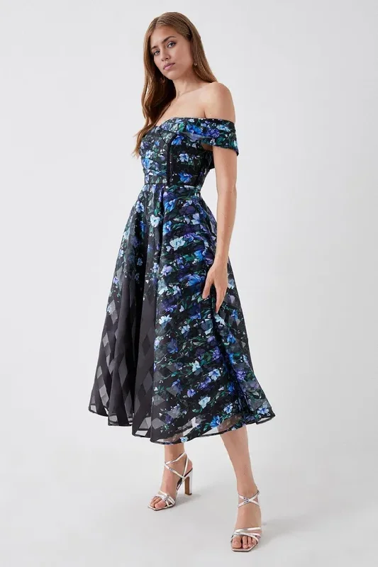 Organza Pleated Top Midi Dress Off Shoulder A-Line Wedding Guest Party Dresses Chiffon Maxi Beach Organza Pleated Top Midi Dress Off Shoulder A-Line Wedding Guest Party Dresses Chiffon Maxi Beach