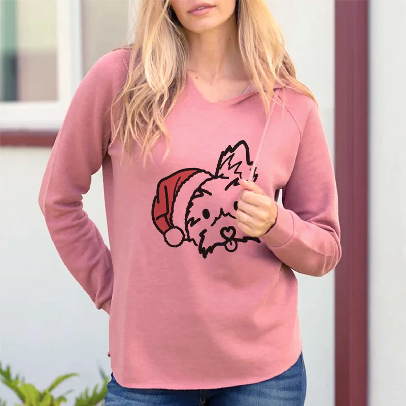 Jolly Yorkshire Terrier - Luna - Cali Wave Hooded Sweatshirt Hoodie with Thumb Holes Functional Cozy Jolly Yorkshire Terrier - Luna - Cali Wave Hooded Sweatshirt Hoodie with Thumb Holes Functional Cozy