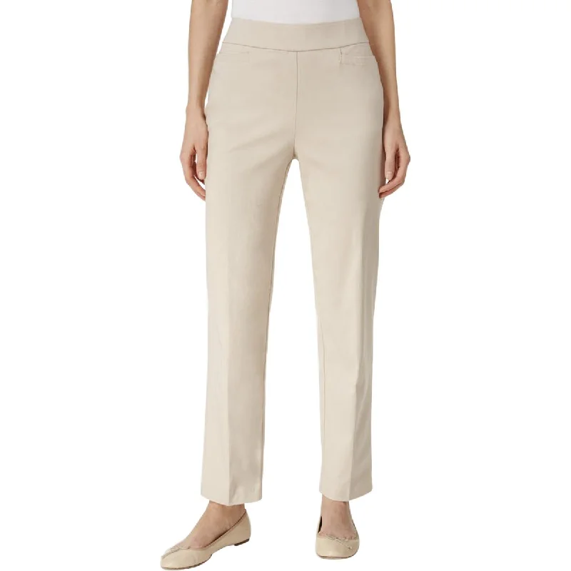 Alfred Dunner Womens Modern Fit High Rise Straight Leg Pants Chic Wool Trousers