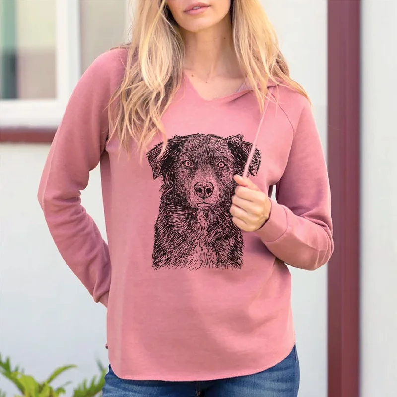 Bare Pixel the Australian Shepherd - Cali Wave Hooded Sweatshirt Hoodie with Typography Text Message Bare Pixel the Australian Shepherd - Cali Wave Hooded Sweatshirt Hoodie with Typography Text Message