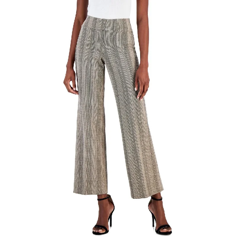 Anne Klein Womens Knit High Rise Wide Leg Pants Comfortable Cargo Pants