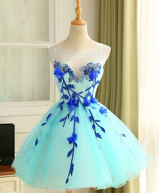 Cute A Line Blue Tulle Mini/Short Prom Dress, Blue Homecoming Dress Tunics Corduroy durable Cute A Line Blue Tulle Mini/Short Prom Dress, Blue Homecoming Dress Tunics Corduroy durable