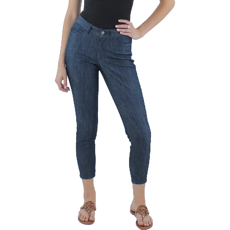Tommy Hilfiger Womens Cropped Mid-Rise Skinny Pants Comfortable Pleated Pants