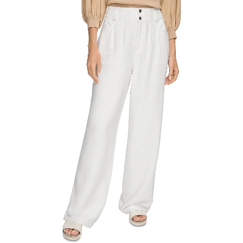 DKNY Womens Mid Rise Daytime Bootcut Pants Trendy Velvet Pants