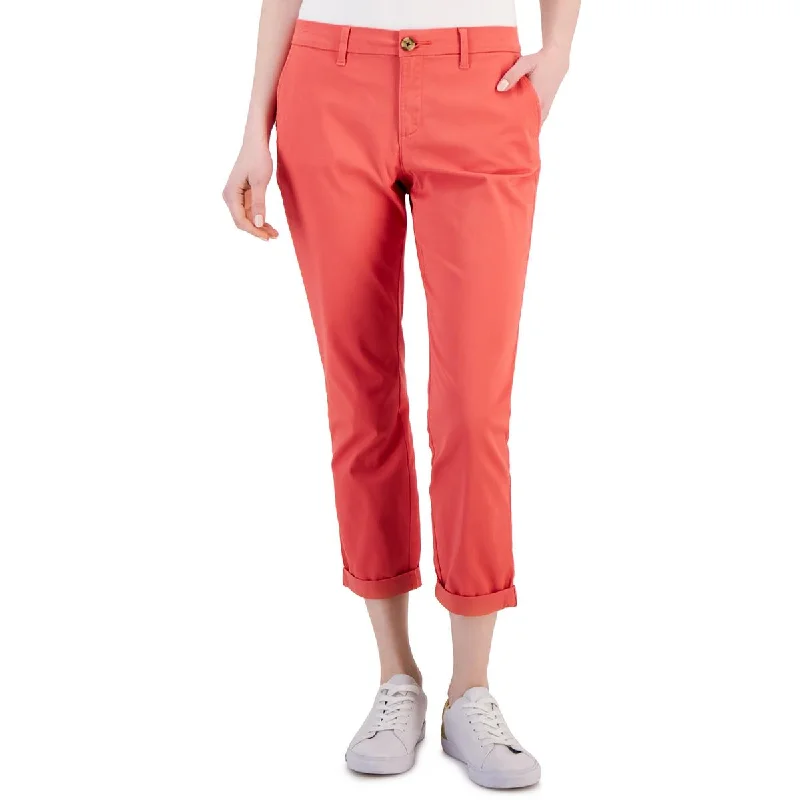 Tommy Hilfiger Womens Slim Low Rise Straight Leg Pants Formal Slim Pants