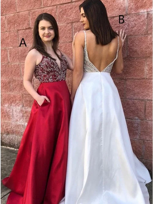 Prom Dress with Pockets, Prom Dresses, Evening Gown, Graduation School Party Dress, Winter Formal Dress Halter Neckline Beach Prom Dress with Pockets, Prom Dresses, Evening Gown, Graduation School Party Dress, Winter Formal Dress Halter Neckline Beach