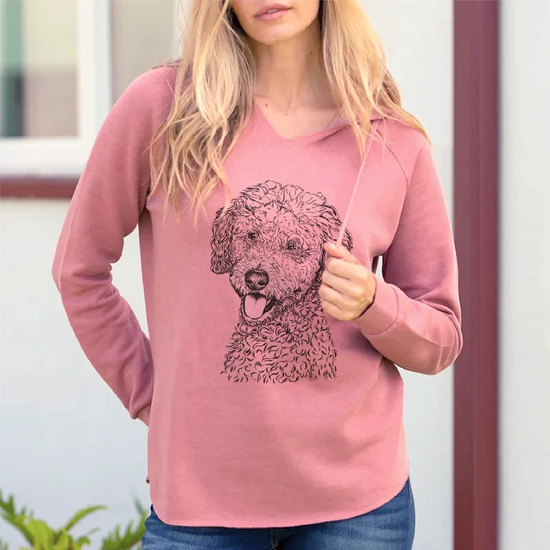 Bare Marlow the Goldendoodle - Cali Wave Hooded Sweatshirt Hoodie with Distressed Vintage Worn Bare Marlow the Goldendoodle - Cali Wave Hooded Sweatshirt Hoodie with Distressed Vintage Worn