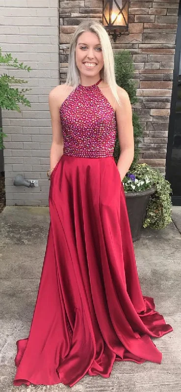 Prom Dress Halter Neckline, Prom Dresses, Evening Gown, Graduation School Party Dress, Winter Formal Dress Tunics Modern contemporary Prom Dress Halter Neckline, Prom Dresses, Evening Gown, Graduation School Party Dress, Winter Formal Dress Tunics Modern contemporary