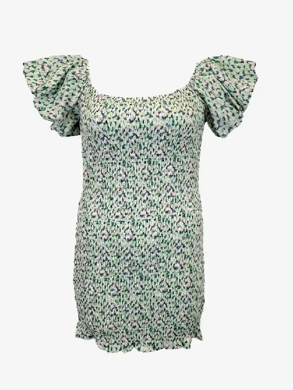 Petal + Pup Mint Shirred Bodycon Garden Party Dress Size 14 Sequined Elegant Party
