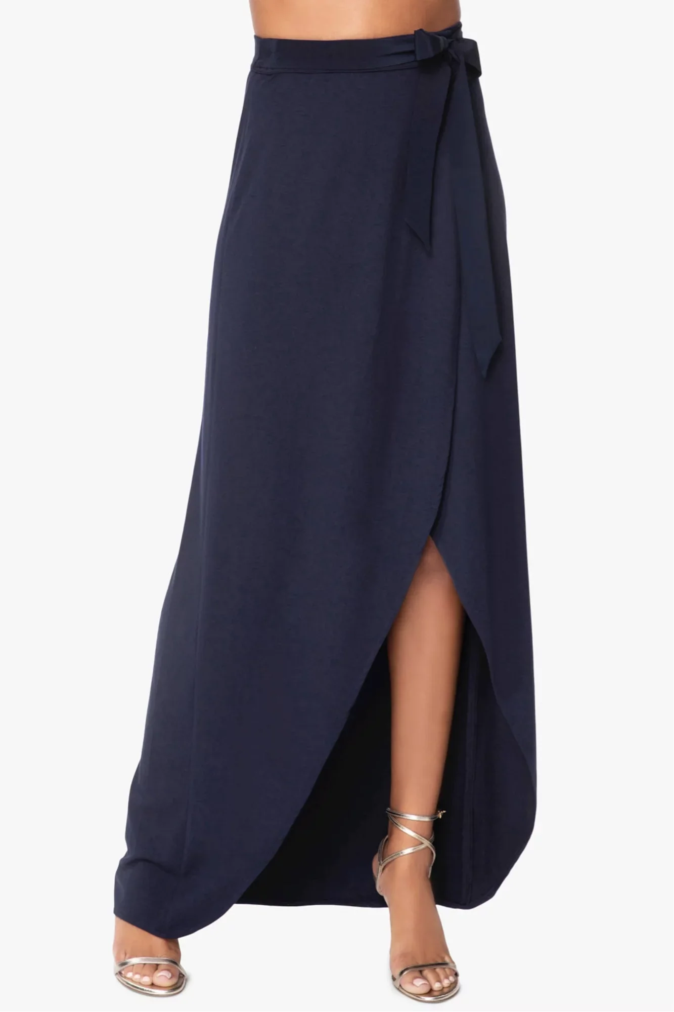ST. TROPEZ MAXI SKIRT (NAVY) flowy skirt hem