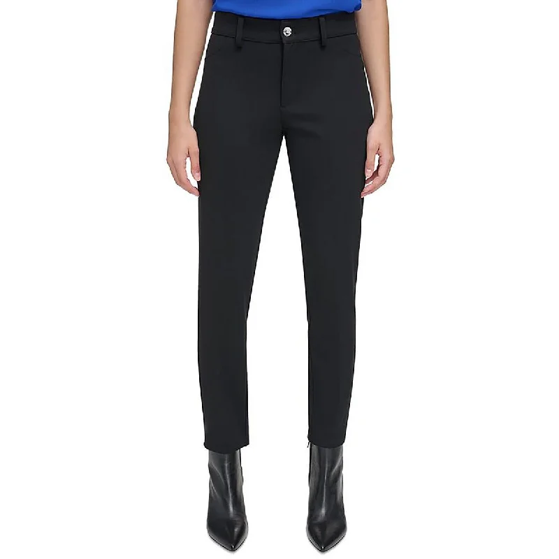 Calvin Klein Womens Stretch High Rise Straight Leg Pants Trendy Printed Leggings