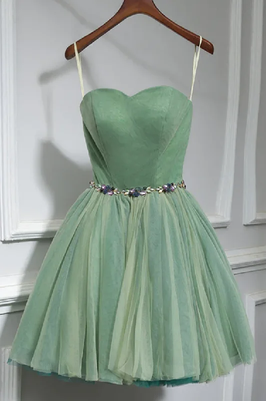 Sage Green Sweatheart Strapless Tulle Short Party Dress Homecoming Dress,DP1739 empire Waist empire Sage Green Sweatheart Strapless Tulle Short Party Dress Homecoming Dress,DP1739 empire Waist empire