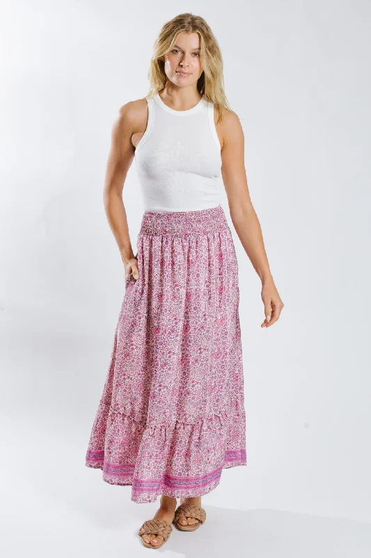 Moulika Maxi Flounce Skirt floral skirt print