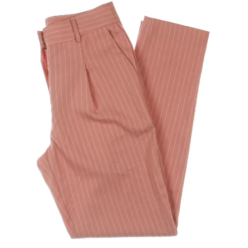 FRNCH Womens Striped High Rise Ankle Pants Classic Straight-Leg Pants