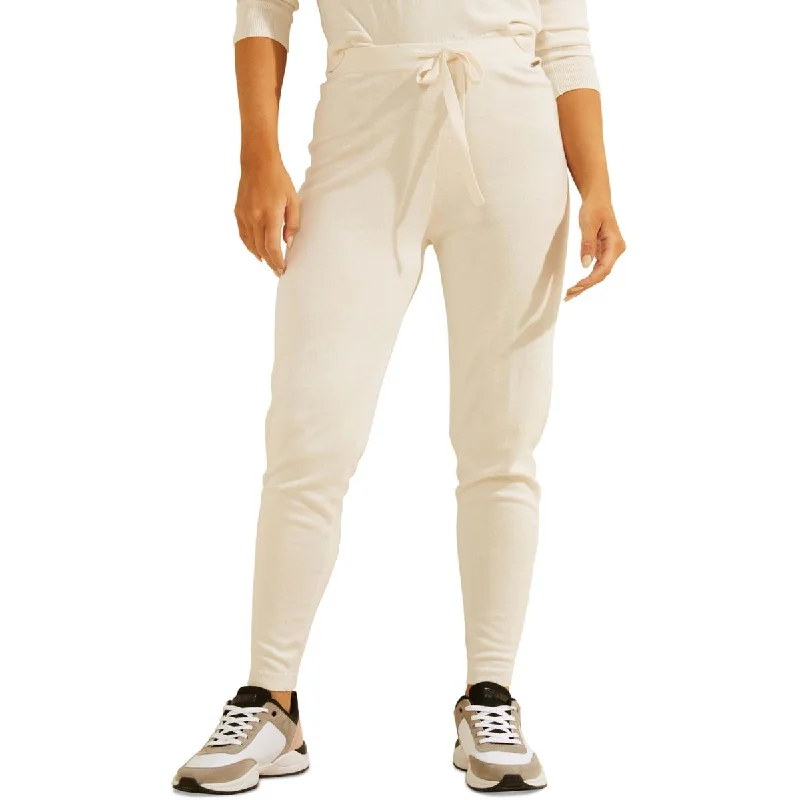 Guess Womens Tanya Knit Drawstring Jogger Pants Elegant Palazzo Trousers