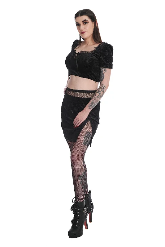 Chandelier Slit Mini Skirt wool skirt warm
