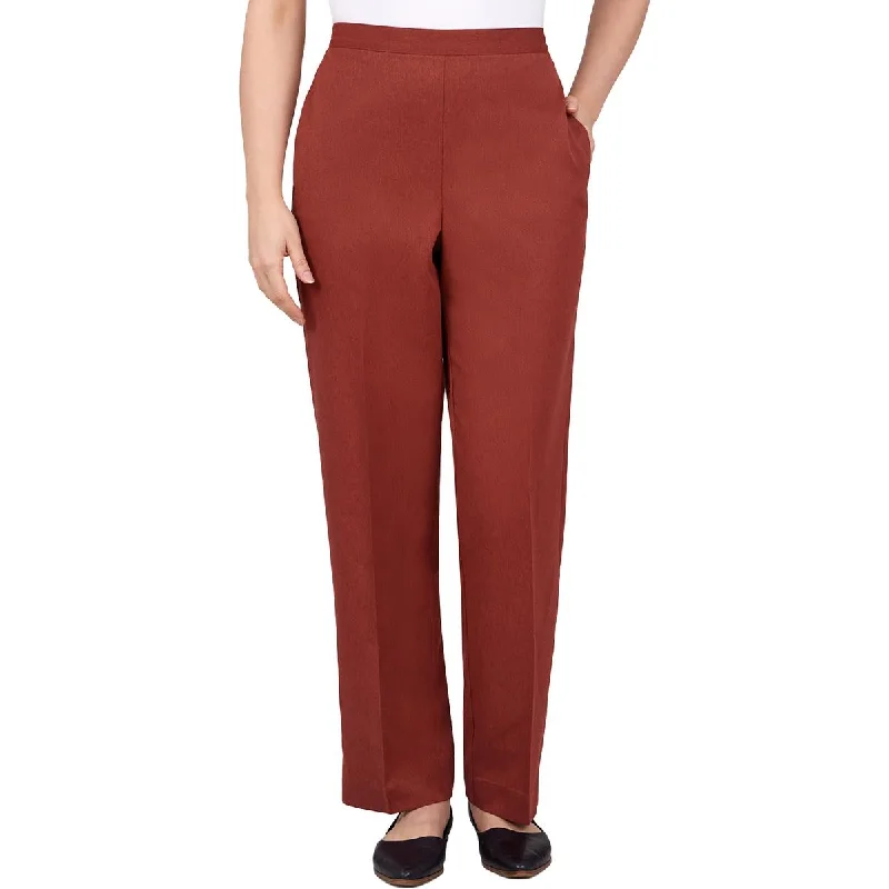 Alfred Dunner Womens Twill Elastic Straight Leg Pants Cozy Maternity Pants