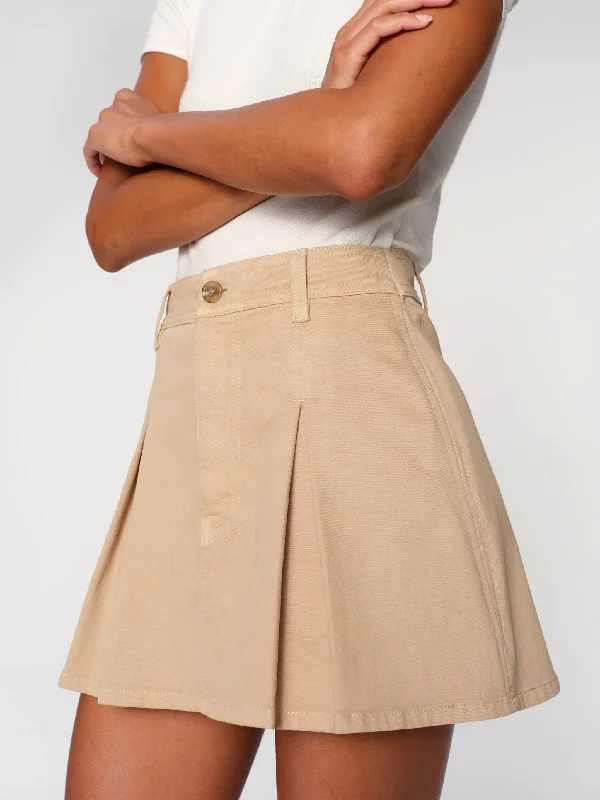 Utility Skirt Mini | Almond velvet skirt plush