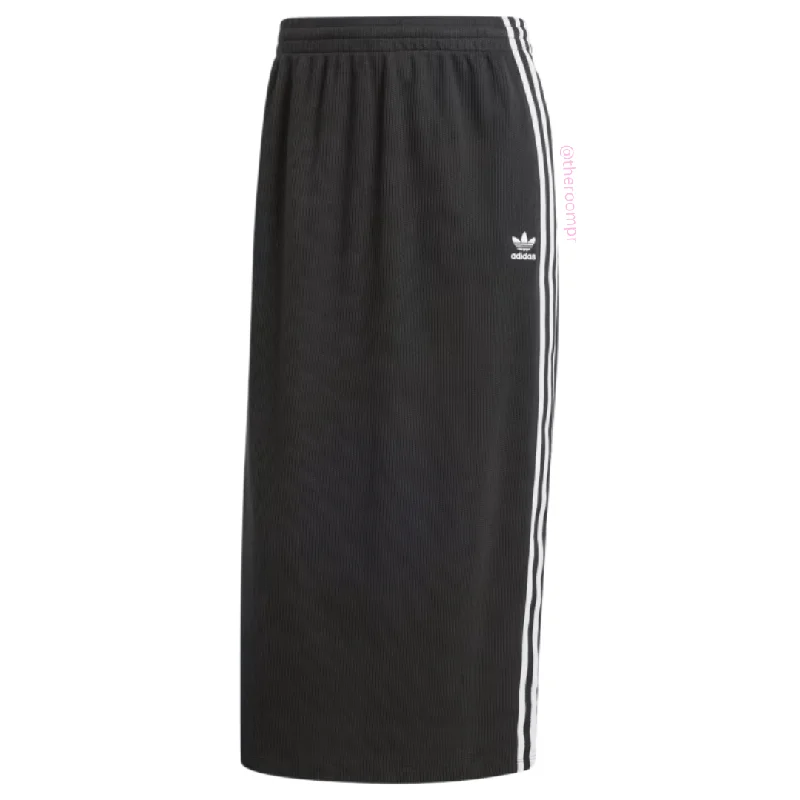 Adidas Women's Adicolor Knit Skirt - Black asymmetrical skirt cut
