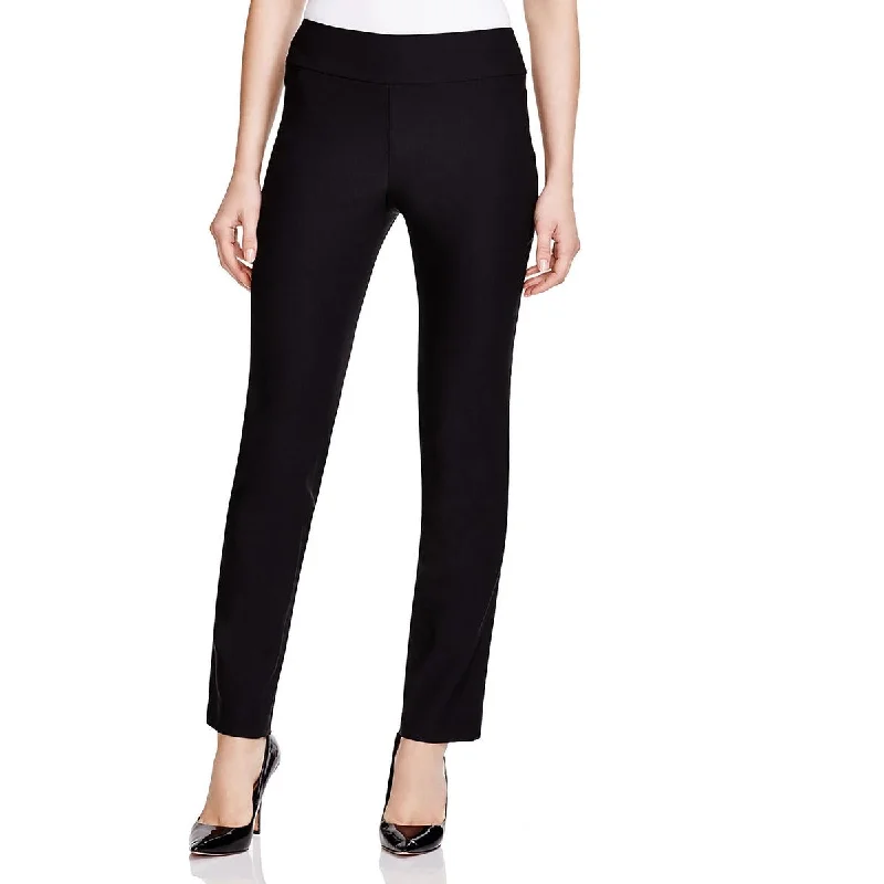 Nic + Zoe Womens Petites Wonderstretch Stretch Pull On Straight Leg Pants Sleek Black Pants