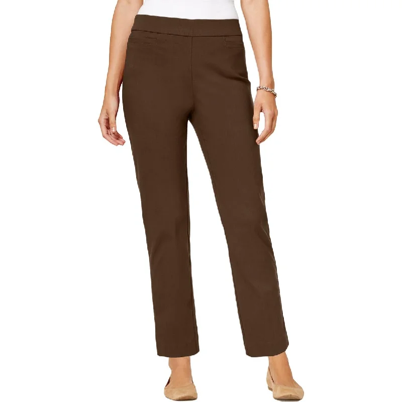 Alfred Dunner Womens Tummy Slimming Pull On Pants Chic Capri Pants