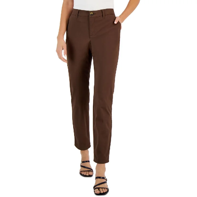Tommy Hilfiger Womens Mid Rise Cuffed Straight Leg Pants Stylish Elastic Waist Pants Tommy Hilfiger Womens Mid Rise Cuffed Straight Leg Pants Stylish Elastic Waist Pants